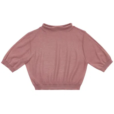 Pre-owned Amomento Sheer Cropped Knitwear 'pink' | Women's Size 0