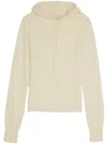 Amomento Sheer Knitted Hoodie In Neutrals