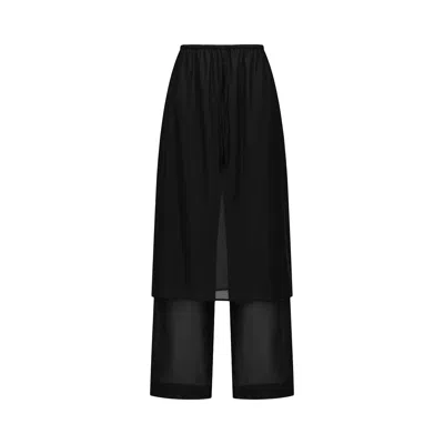 Pre-owned Amomento Sheer Layered Pants 'black' | Women's Size 1