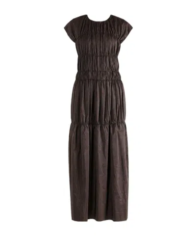 Amomento Shirring Dress In Brown