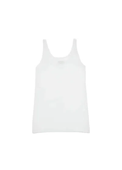 Amomento Sleeveless Mini Dress With Scoop Neckline In White