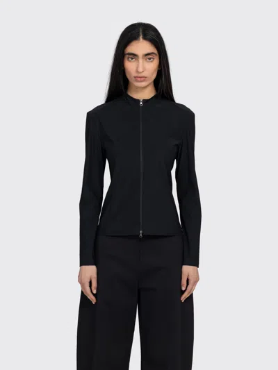 Amomento Slim Fit Zip Up Jumper In Black