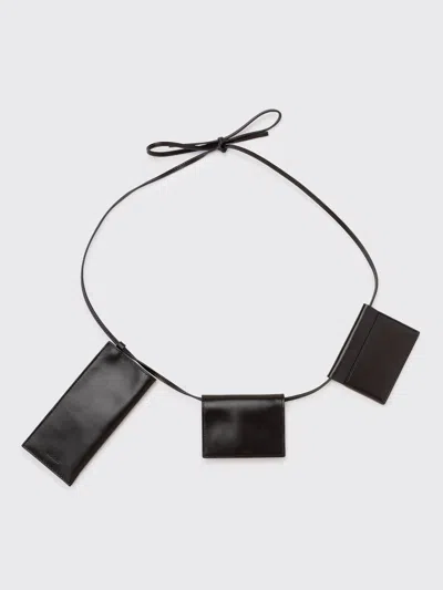 Amomento Slim Leather Belt Bag In Brown