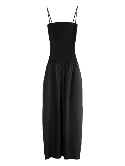 Amomento Black Silky Knit Maxi Dress