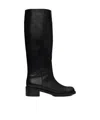 Amomento Square Toe Knee-high Boots In Black