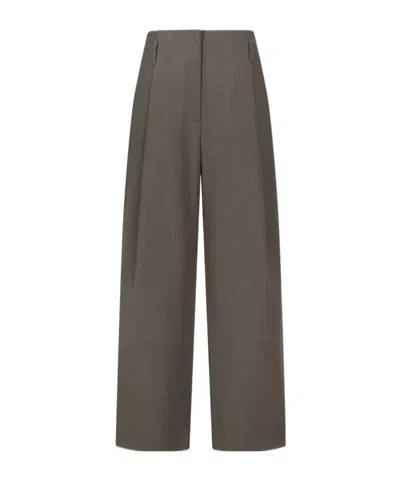 Amomento Straight Tuck Pants In Brown