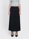 Amomento Stripe Maxi Long Skirt In Blue