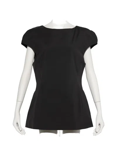 Amomento Taffeta Cap-sleeve Mini Dress In Black
