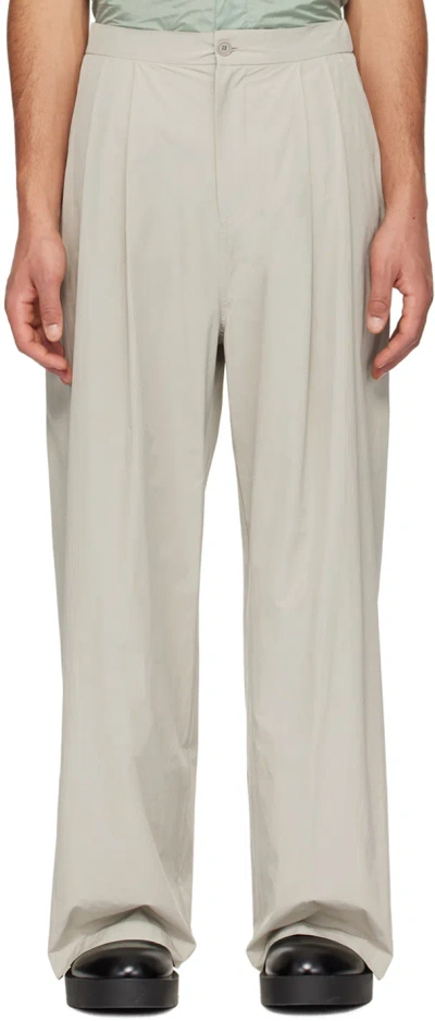 Amomento Taupe Two Tuck Trousers In Grey Beige