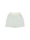 Amomento Textured Fabric Shorts With Adjustable Drawstring In Green