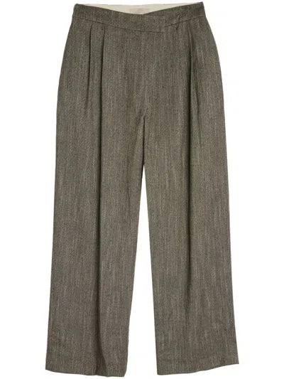Amomento Tweed Wrap Trousers In Grey