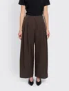 Amomento Two Tuck Balloon Pants In Brown