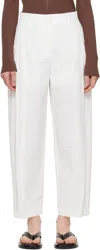 Amomento White Button Garconne Trousers In White