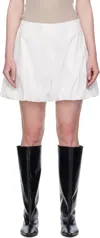 Amomento White Cotton Volume Shorts In White