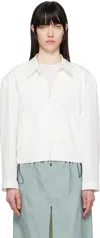 Amomento White Cropped Zip-up Jacket In White