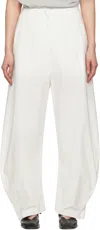 Amomento White Curved Silhouette Trousers In White