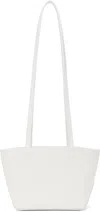 Amomento White Mini Square Leather Bag In White