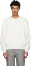 Amomento White Semi Oversized Cardigan In White