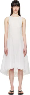 Amomento White Sheer Volume Midi Dress In White