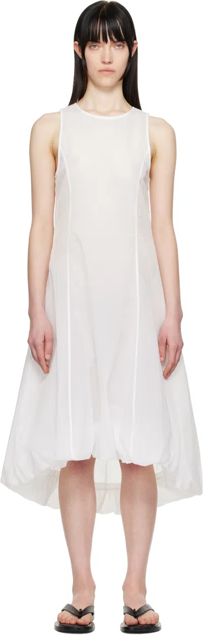 Amomento White Sheer Volume Midi Dress
