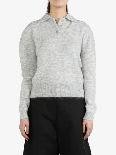 Amomento Polo-collar Jumper In Grey