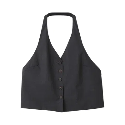 Pre-owned Amomento Wool Halterneck Top 'charcoal' | Grey | Women's Size 2 In Gray