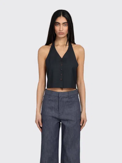 Amomento Wool Halterneck Top In Black