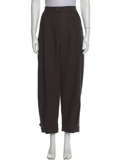 Pre-owned Amomento Wool Straight Leg Pants In Brown