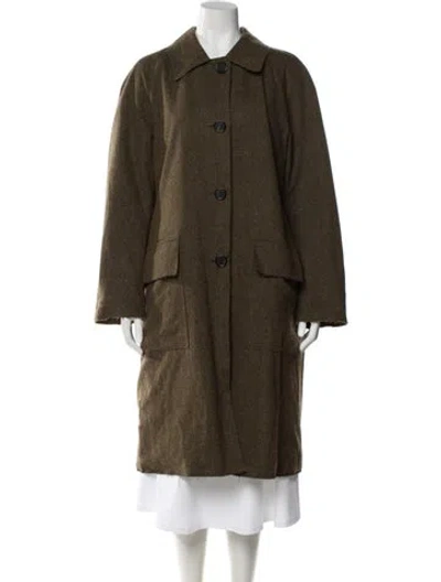 Pre-owned Amomento Wool Trench Coat In Brown