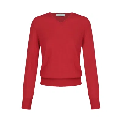 Pre-owned Amomento Wool V-neck Knit 'red' | Women's Size 2