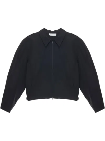 Amomento Zip-up Collared Jacket In Black
