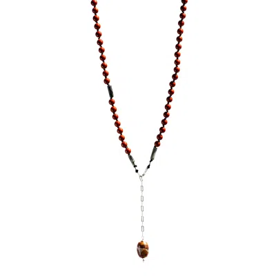 Amonta Men's Silver / Black Ember Necklace In Multi