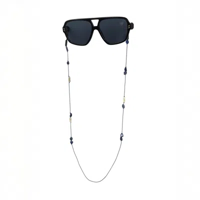 Amonta Women's Blue / Black / Silver Sodalite & Picasso Jasper Eyewear Holder In Multi