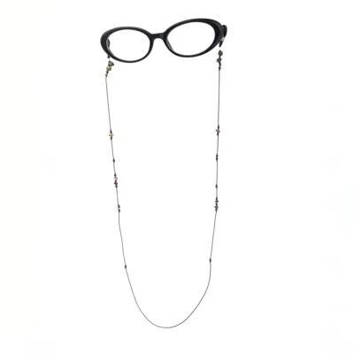Amonta Women's Brown / Silver Tourmaline & Black Spinel Eyewear Holder In Multi