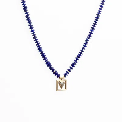Amonta Women's Gold / Blue Shield Of Wisdom Necklace In Multi