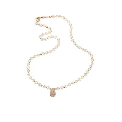 Amonta Women's Gold / White Clarity – Clear Quartz & Rutile Quartz Silk Necklace