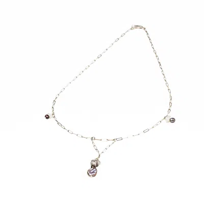 Amonta Women's Grey / Neutrals / White Elixir Of Life Necklace In Metallic