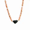 Amonta Women's Orange / Brown / Yellow Optimistic Heart Necklace