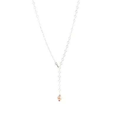 Amonta Women's Pink / Silver / Grey Rose Pearl & Diamond Necklace