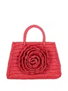 Amor Y Mezcal Rose-appliqué Handle Tote Bag In Red