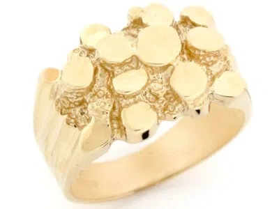 Pre-owned Amoravi 10k Or 14k Solid Gold High Polished Nugget Mens Ring Jewelry