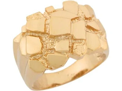Pre-owned Amoravi 10k Or 14k Solid Yellow Gold High Polished Handsome Mens Nugget Ring