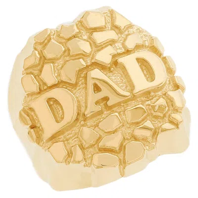 Pre-owned Amoravi 10k Or 14k Solid Yellow Gold Nugget Dad Mens Ring