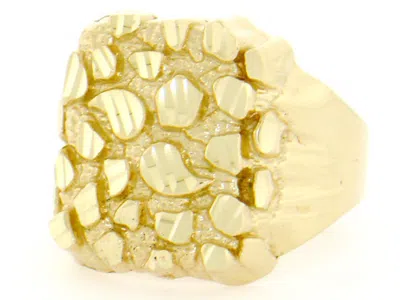 Pre-owned Amoravi 10k Or 14k Solid Yellow Gold Nugget Mens Ring