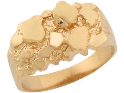 Pre-owned Amoravi 10k Or 14k Solid Yellow Gold Shiny Young Mens Nugget Band Ring