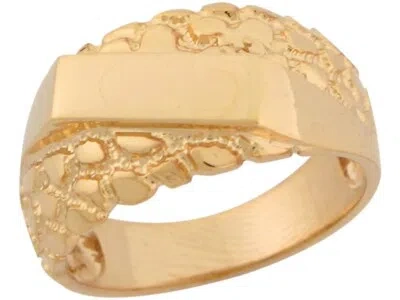 Pre-owned Amoravi 10k Or 14k Solid Yellow Gold Unique Designer Stylish Unisex Nugget Ring