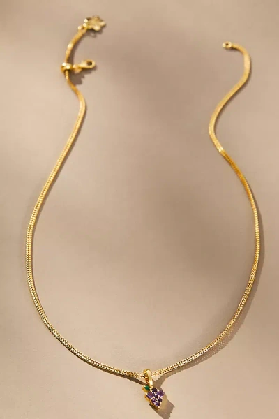Amorcito Grape Charm Necklace In Gold
