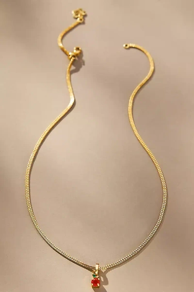 Amorcito Orange Charm Necklace In Gold