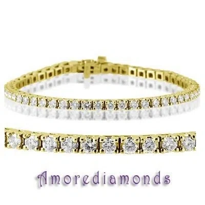 Pre-owned Amore Diamonds 4.8 Ct F Vs2 Round Diamond 4 Prong Classic Tennis Bracelet 14k White Gold 7"