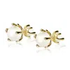 Amoresea Women's Affectionate Shell Pearl Gold Plated Studs